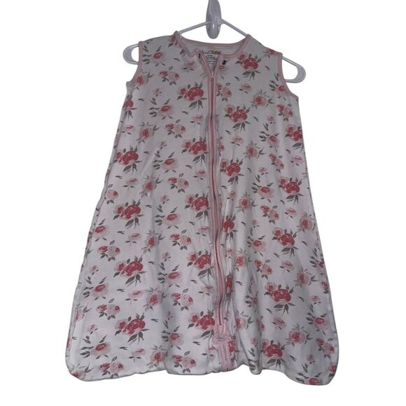 Mama Cheetah Organic Cotton Sleep Sack Sz XLarge 18-24 Months Pink Floral Zip - Picture 1 of 5